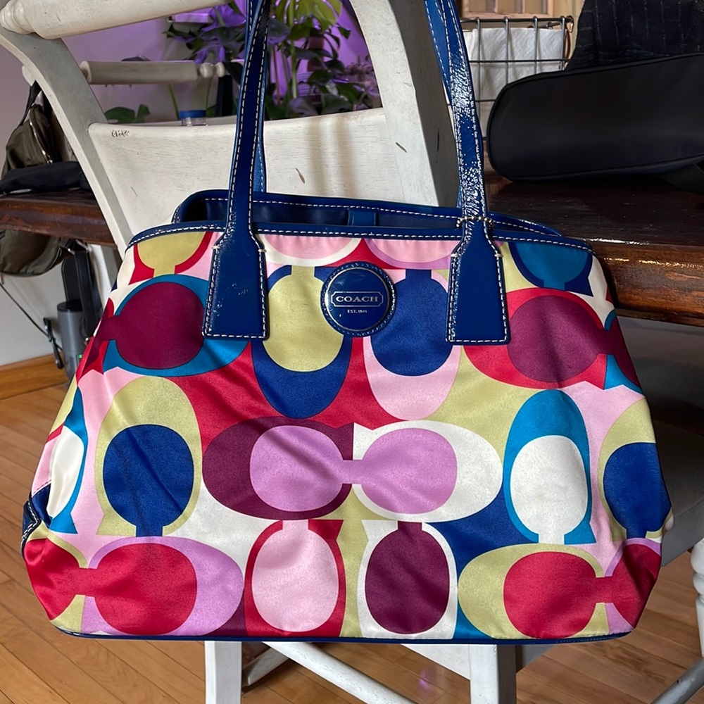 Multi colored coach bag